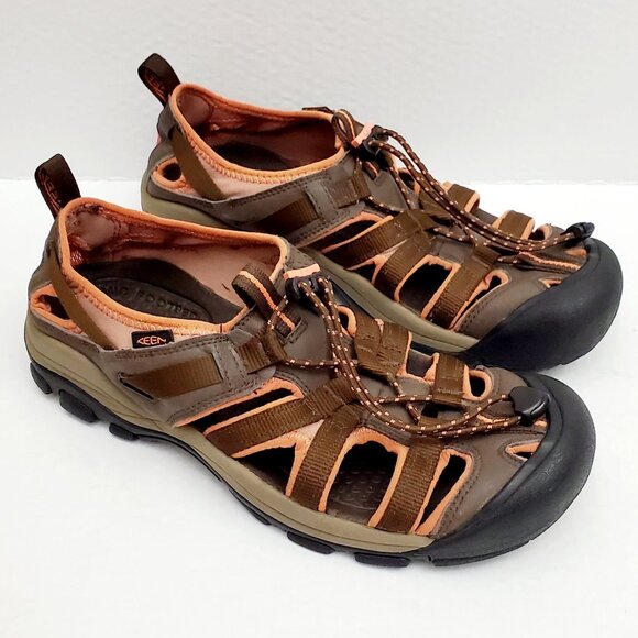 KEEN Owyhee Womens Size 10 Brown Peach Outdoor Hiking Trail Water Sandals Shoes - Picture 1 of 10